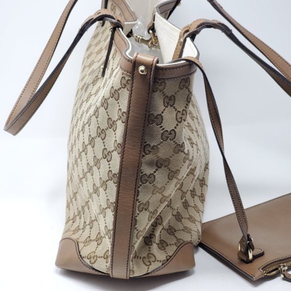 100% Auth Gucci Large Canvas Tote with Pouch Bag - Picture 5 of 15